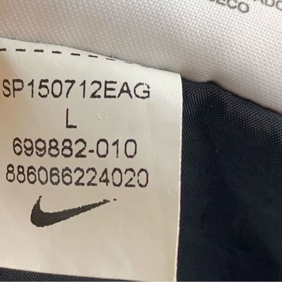 Nike Women's Tech Aeroshield Moto Black & White Jacket hooded raincoat sz large - Picture 9 of 9